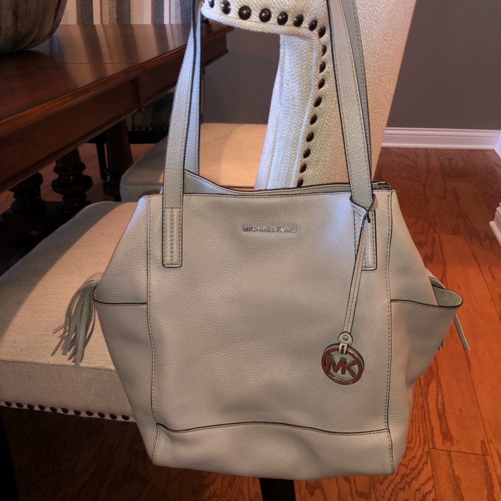 Michael Kors Gray Grey Leather Handbag Hobo